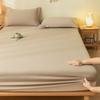 Solid Color Brushed Fitted Bed Sheet Set Soft Comfortable Non Slip Mattress Protector Cover for Single Double Cotton Fitted Sheet Soild Color