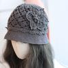 Mori three-dimensional flower hollow small eaves bucket hat spring and summer elegant retro versatile handmade breathable headhat