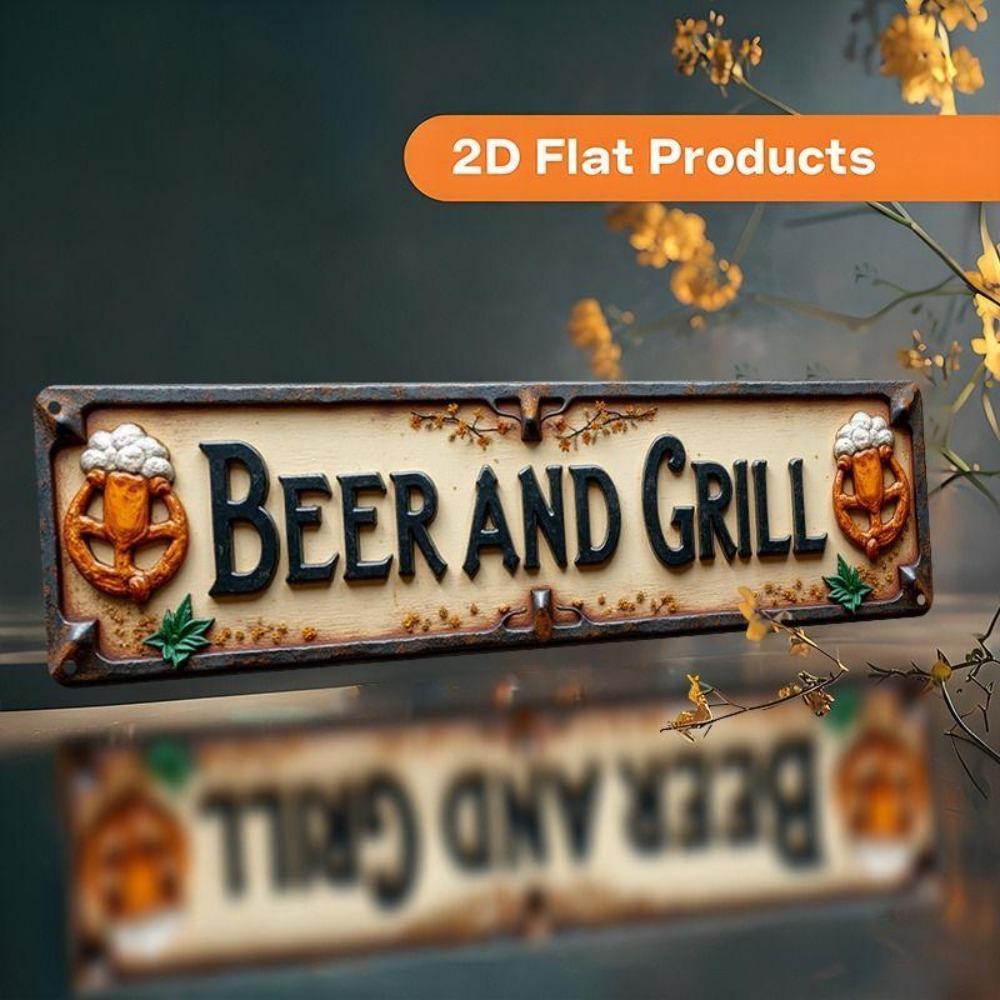 Retro Metal Wall Art for Home Office Beer Bar Decor