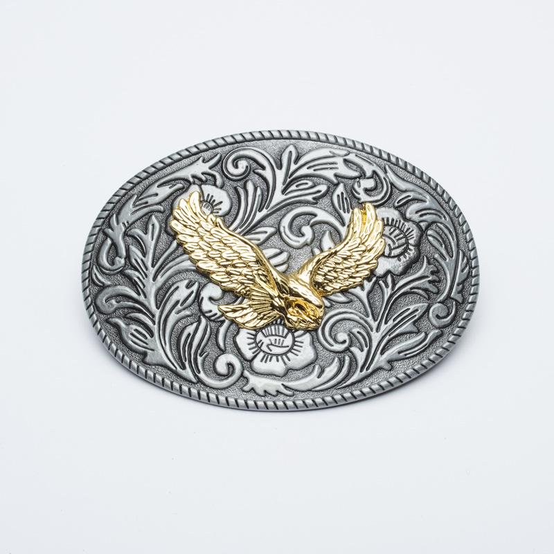 Mongolian Eagle Retro Zinc Alloy Belt Buckle | Antique Tin Finish | Knight Design
