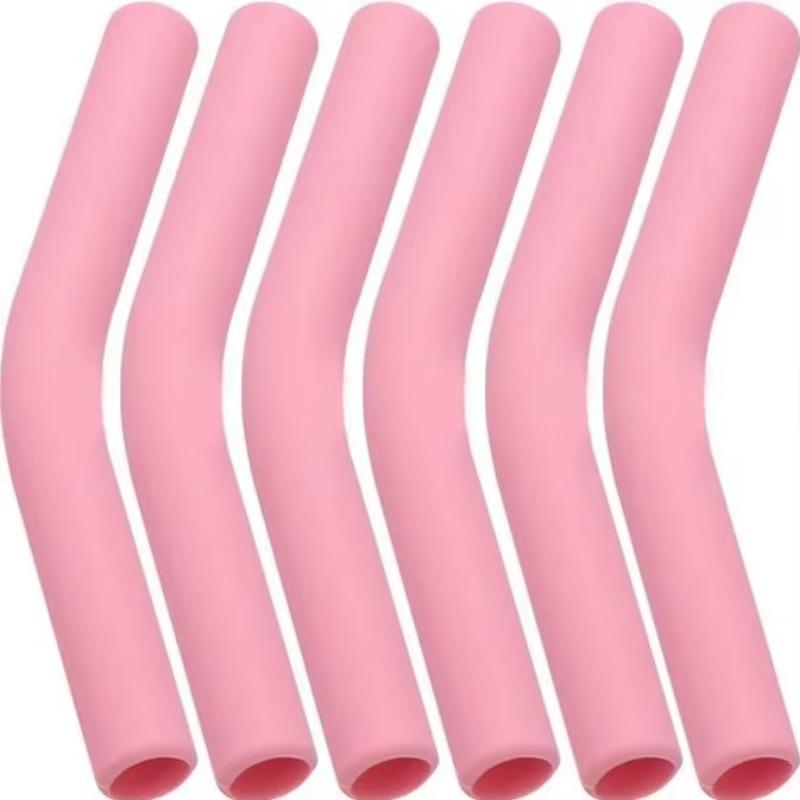6pcs New High-end Metal Flexible Silicone Straw Covers 8mm Outer Diameter Eco-friendly Rubber Straw Covers Flex Elbow Hydraflow Straw