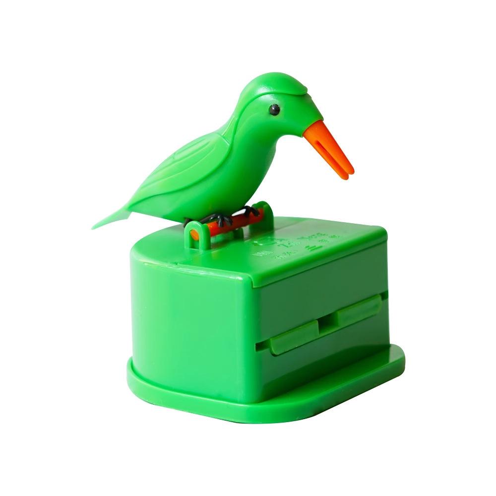 Bird Shape Toothpick Holder with Press Pop-up Function - Cute Design Desktop Toothpick Dispenser for Home Kitchen Restaurant Use