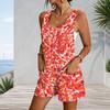 Womens Plus Size Patch Pocket Sleeveless Tank Romper
