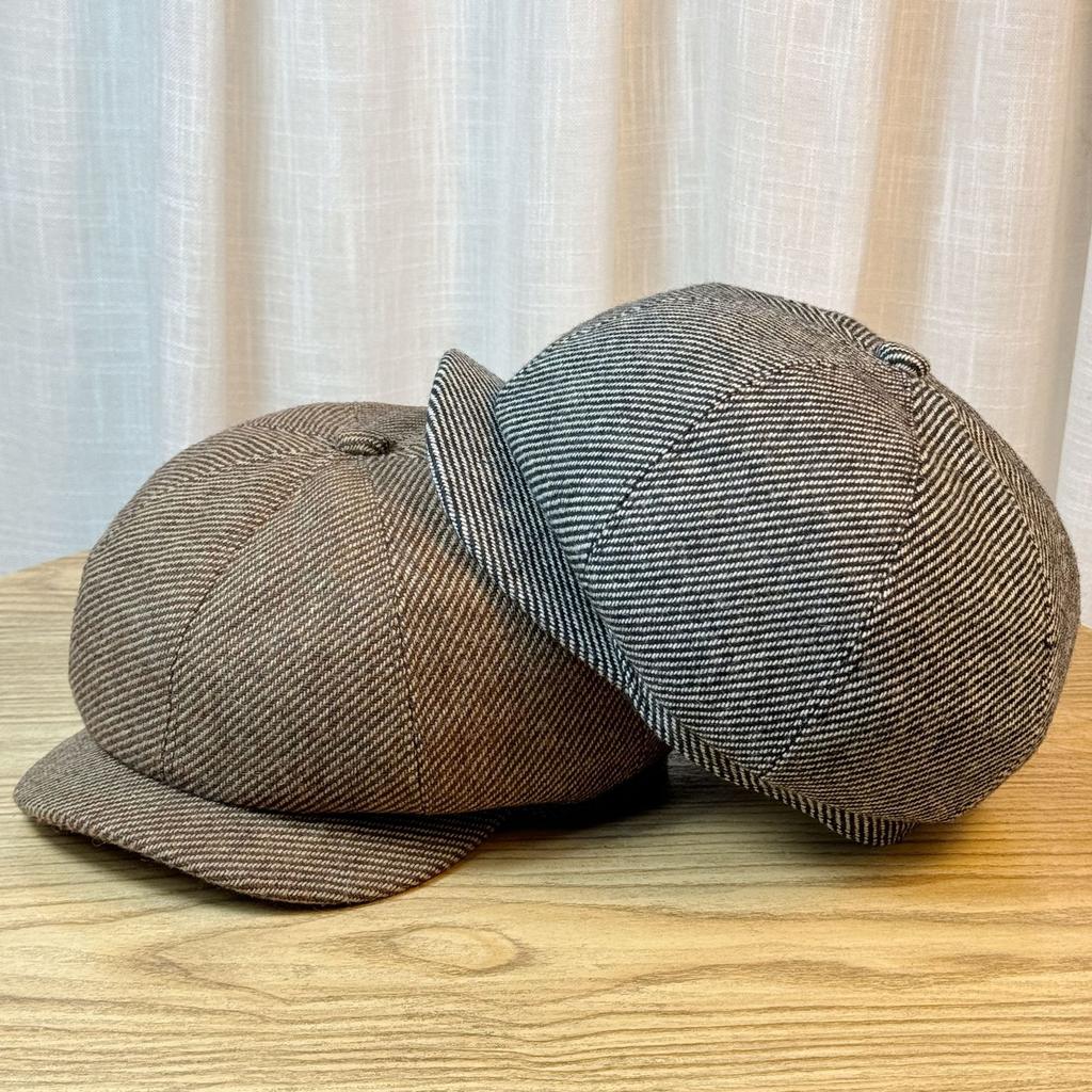 Neutral Old Money Style French Elegant Wool Blend Octagonal Cap Newsboy Cap The Oversized Design Makes the Face Look Smaller and Trendy