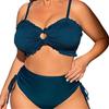 Large Size Swimsuit For Women 2-piece Set, Removable Shoulder Straps, Sexy Split Women's Bikini, Vacation Swimsuit