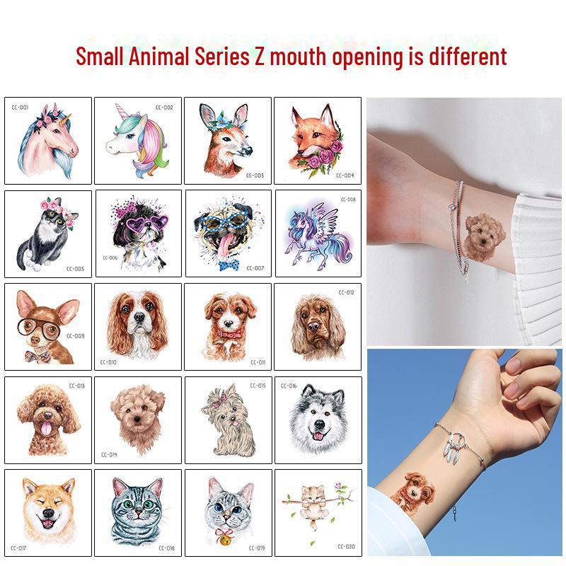 

Водонепроницаемые забавные наклейки-татуировки с мультяшными животными для детей 20 sheets, 6x6cm each