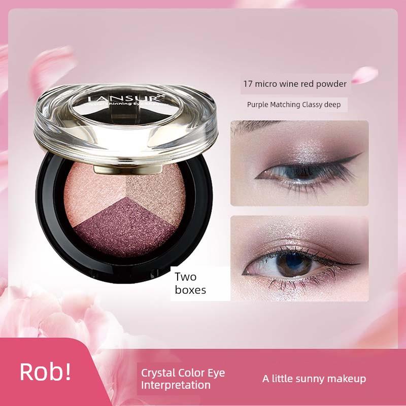 LANSUR Ryujing Gorgeous Eye Shadow Earth Color Baked Powder Color Sense Uniform Waterproof Three Colors Not Smudge Official Authentic Products