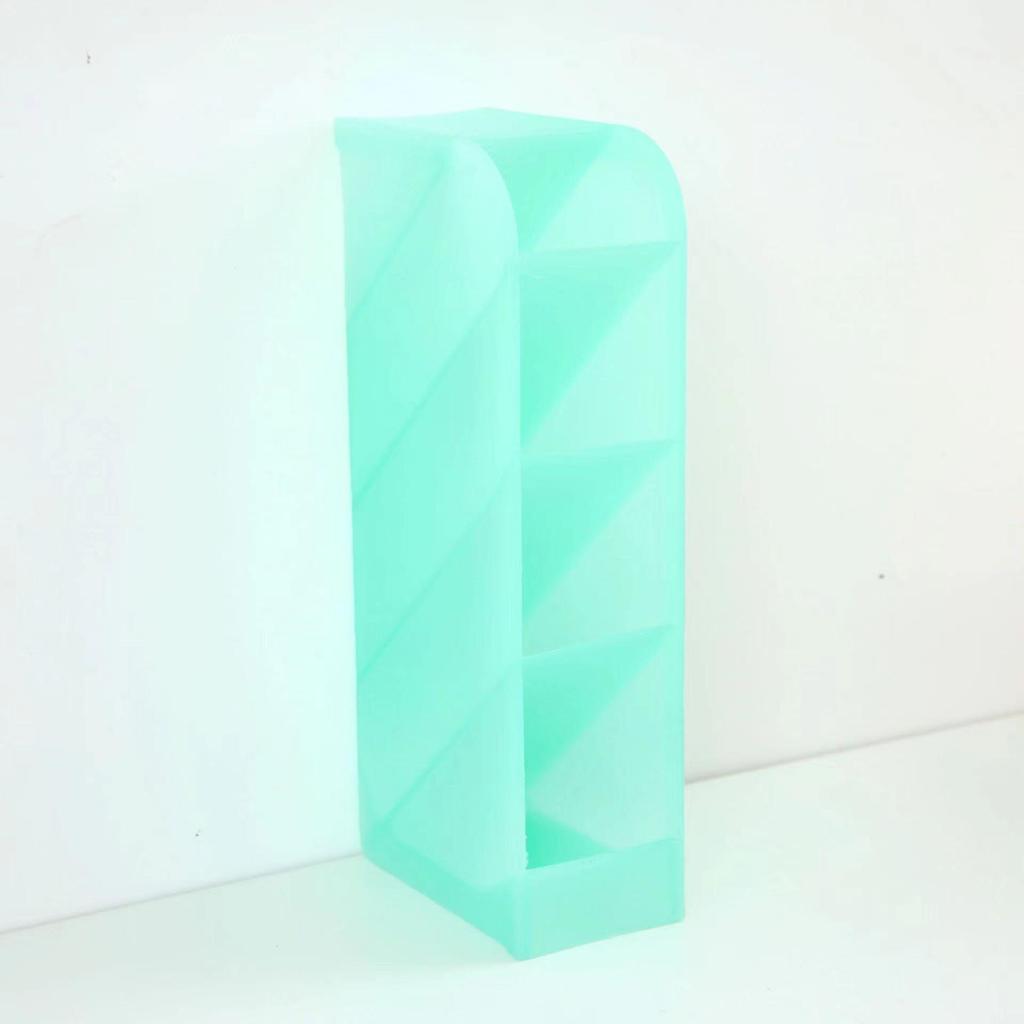 Transparent Frosted Pen Holder: Slanted Storage Box for Makeup Brushes and Lipsticks, Multi-Functional Stationery Organizer