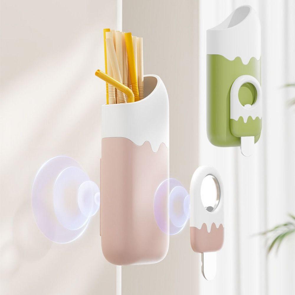 Large Capacity Magnetic Straw Holder Refrigerator Side Straw Container  Refrigerator Side