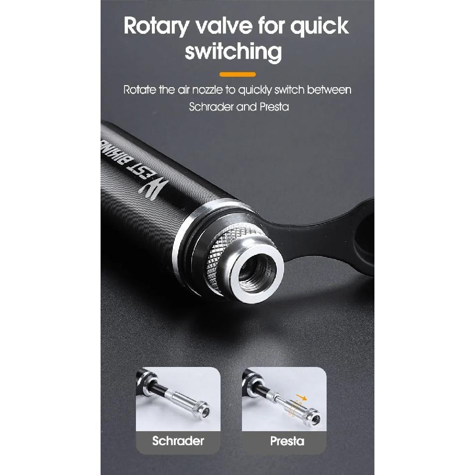 WEST BIKING Bicycle Pump 160PSI High Pressure With Hose Aluminum Alloy Pump MTB Road Bike Schrader Presta Valve Tire Inflator