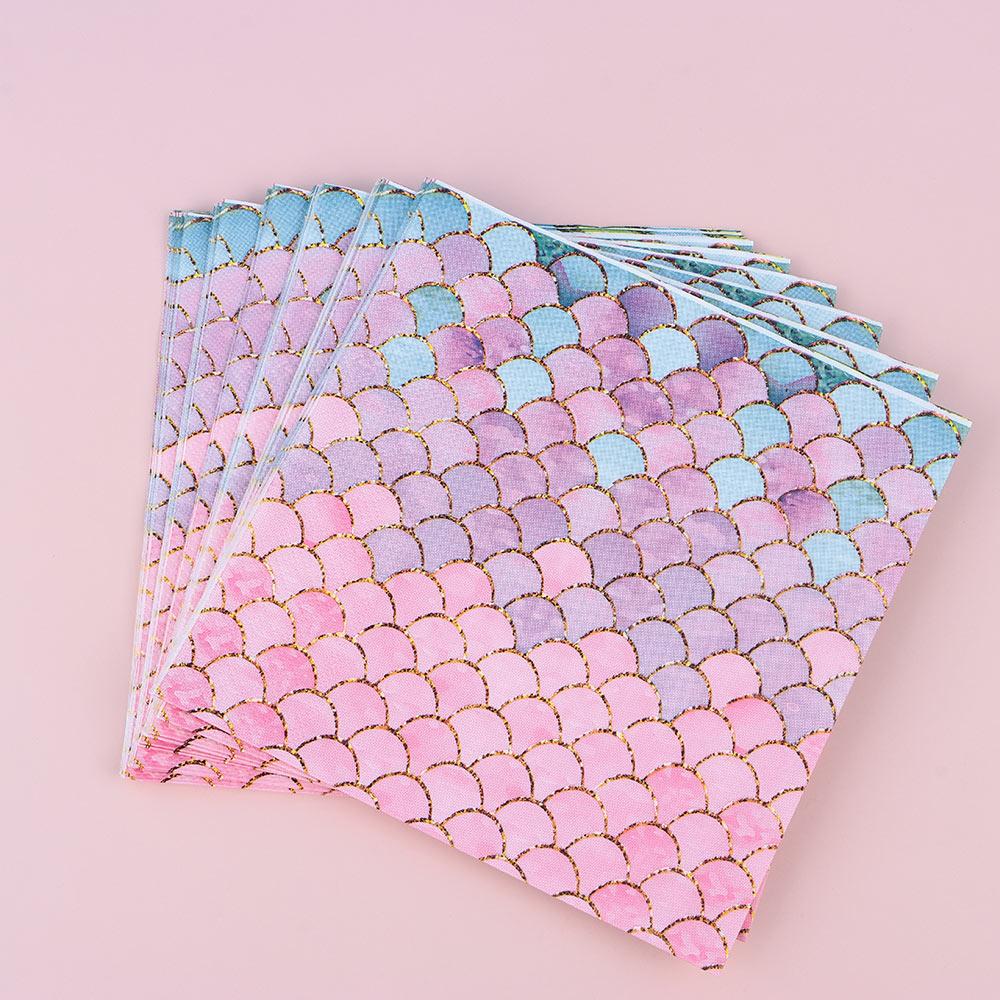 Napkin Birthday Under the Sea Disposable Tableware Set Little Mermaid Party Paper Cup Paper Plate