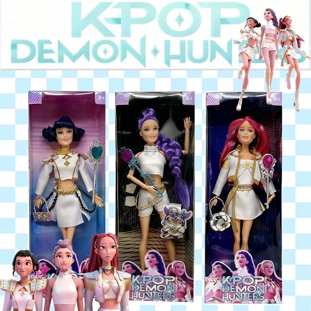 Boneca Móvel Sonhadora Kpop Caçadora de Demônios (Rumi/Mira/Zoey) - Tema Misterioso e Luzes Coloridas | Presente de Natal para Fãs de Kpop