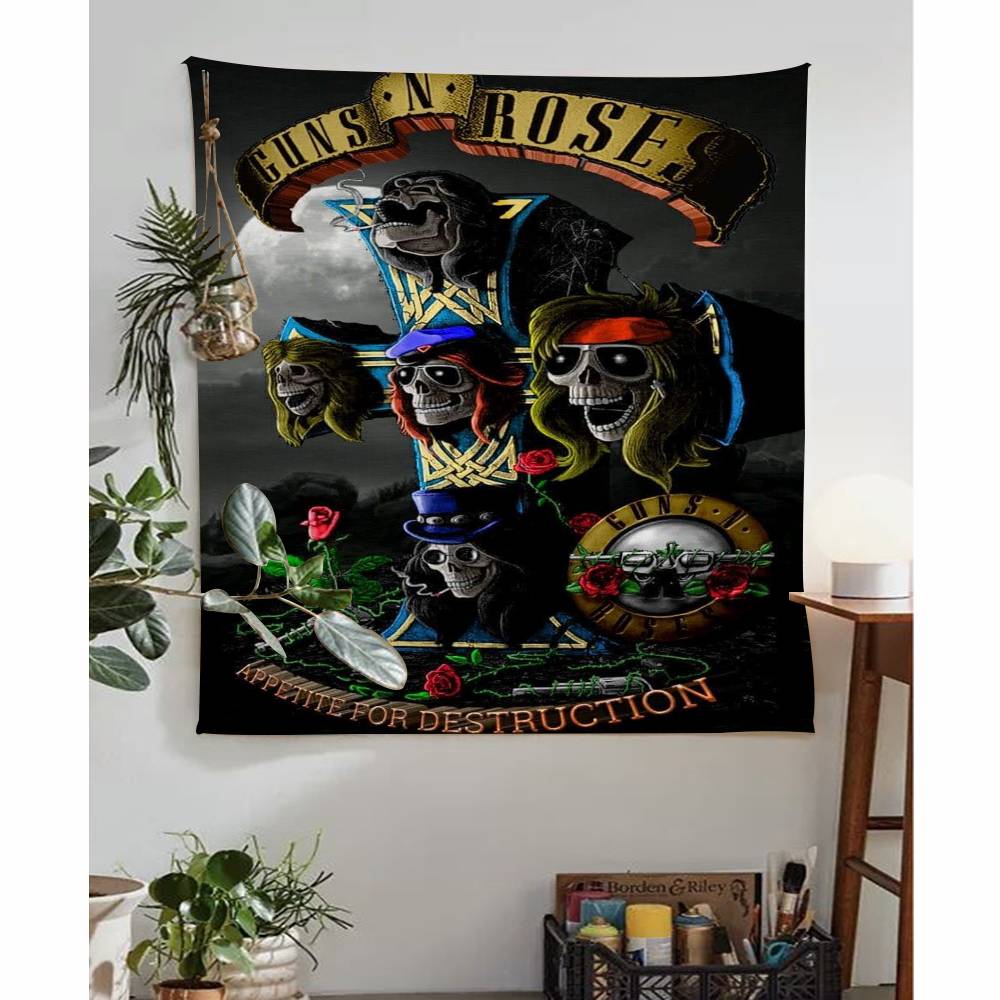 Cool Band GGuns N Roses Hanging Bohemian Tapestry Bohemian Wall Tapestries Mandala Kawaii Room Decor