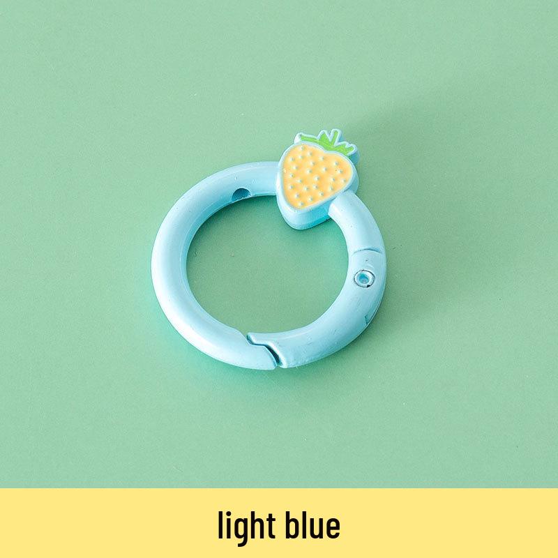 Baked Paint Strawberry Spring Ring Keychain Jewelry Hardware Accessory