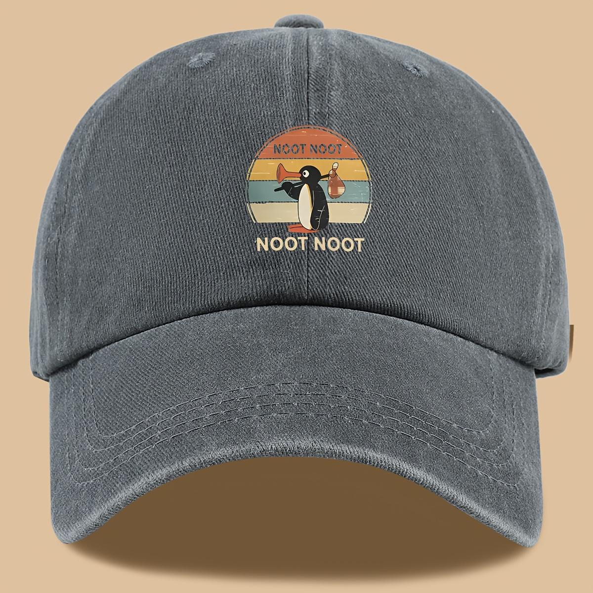 

1pc NOOT NOOT Penguin Pattern Adjustable Baseball Cap Breathable Lightweight Polyester Perfect for SpringFall Outings One Size