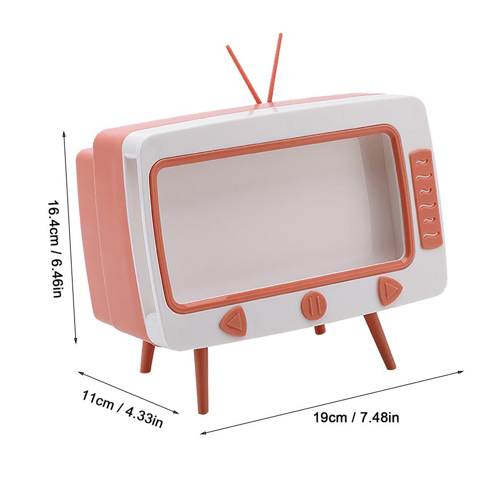 TV Tissue Box Mobile Phone Stand Desktop Tissue Napkin Container Holder Rack