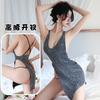 Sexy Lingerie Sexy Shiny Suspender Split Skirt Women's Nightclub Uniform Temptation No Pajamas