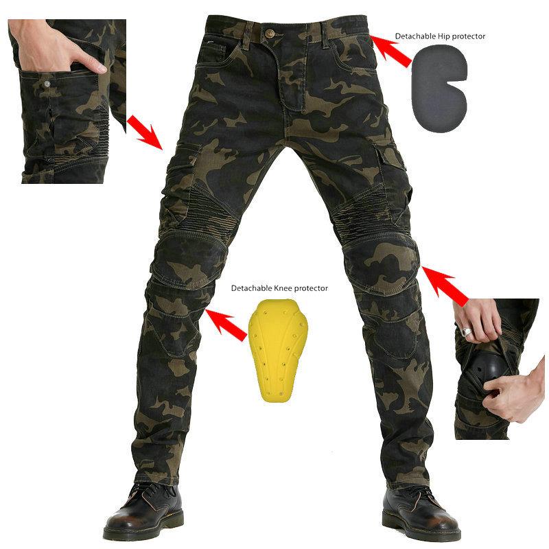 Men's Slim Fit Four Seasons Motorcycle Cargo Pants - Black, Multi-Pocket Riding Jeans