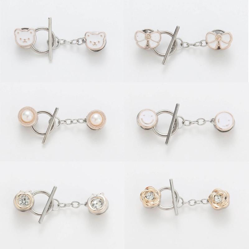 10PCS Metal Cardigan Clip Pullover Clip No Sewing Sweater Shawl Cardigan Clips Brooch Pin Safety Pins for Women Girls