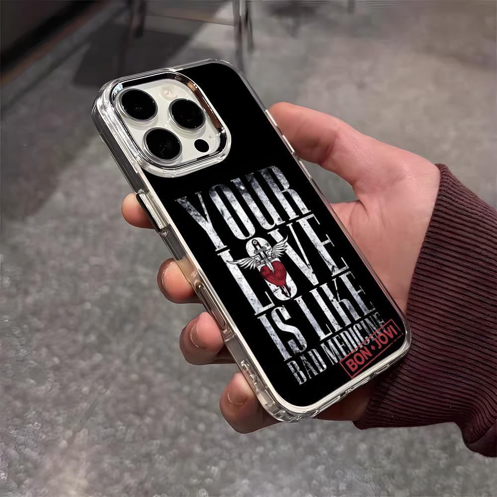 Rock Band B-Bon Jovi Forever Phone Case For IPhone 17 Air 16 E 15 14 13 12 11 Plus Pro Max Electroplated Transparent Soft Shell
