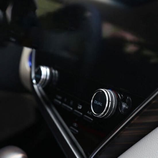 Black Alloy For Toyota Camry 2018- Cover Trim AC Switch Knob Center Console