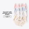 Ladies Spring and Autumn Cartoon Pure Cotton 10A Antibacterial Extension Crotch Breathable Stretch Non Trace Hip Briefs