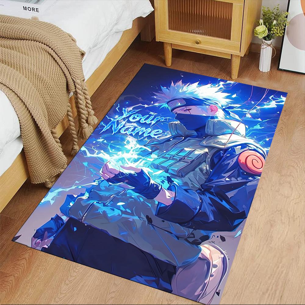 Naruto Character Customizable Name Area Rug Perfect for Living Rooms Kitchen Outdoor Game Room Anti-slip Rug Decorate Offices