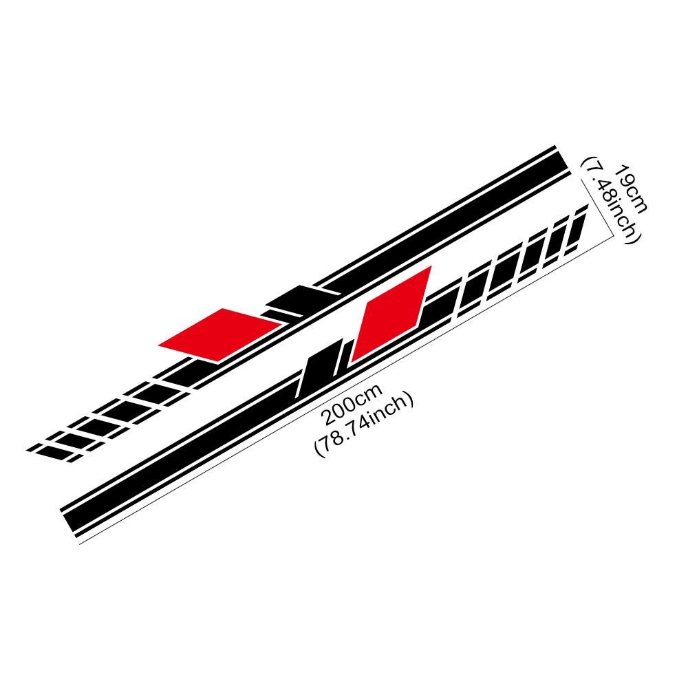200x19cm 2PCS Sport Stripes Stickers For Pickup Car Door Side Body Vinyl Decals Auto Styling DIY Decoration Stickers Accessories