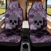 2pcs, Unique Halloween Floral Skull Pattern Car Seat Covers, Soft And All Season Use, Suitable For Cars, SUVs, And Trucks, Ideal