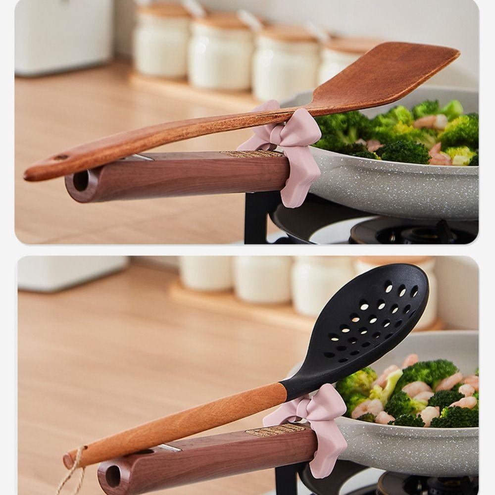 5pcs Anti-Overflow Bow Spatula Holder Heat Resistant Spatula Protective Rack  Cooking Station