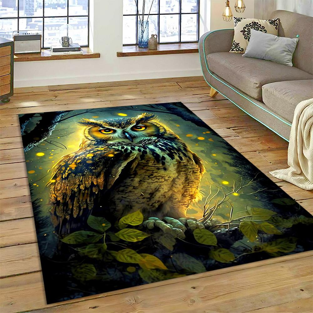 Owl Carpet Large Rug Cartoon Birds for Home Living Room Bedroom Sofa Doormat Decor Kids Play Area Rugs Carpet Non-slip Floor Mat