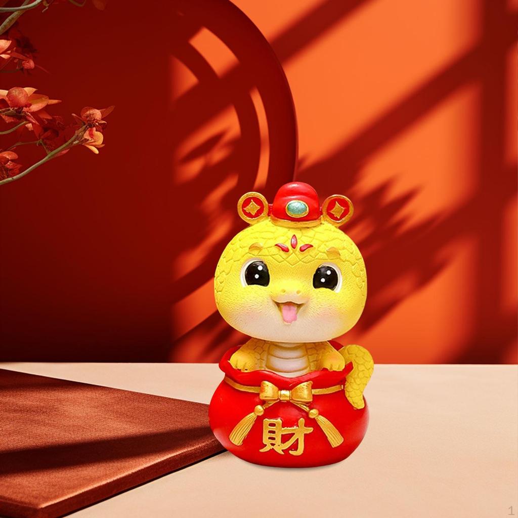 Chinese Year Snake Statue Ornament Souvenir Gift for Friends Artwork Feng Shui Figurine