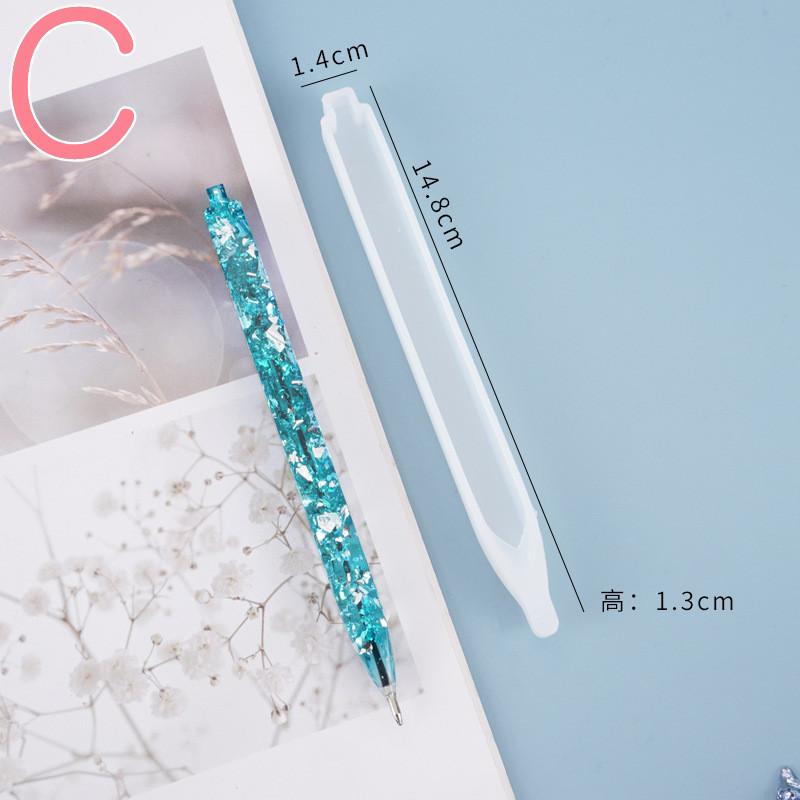 New Handmade Pen Silicone Mold Set DIY Crystal Epoxy Resin Mold Casting Mold Manual Transparent Pen Holder Making Tools 2023