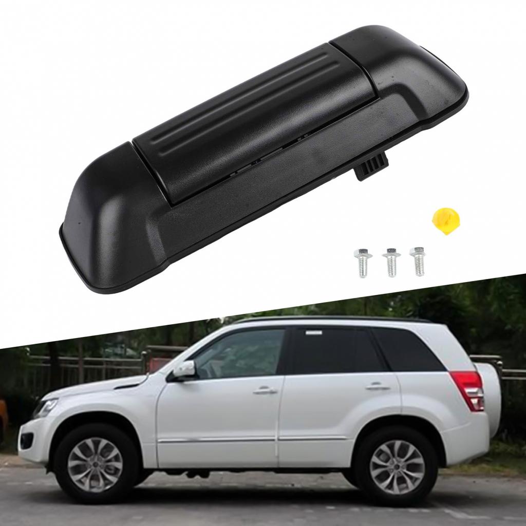 1pcs Door Handle Black Car Exterior Plastic & Iron