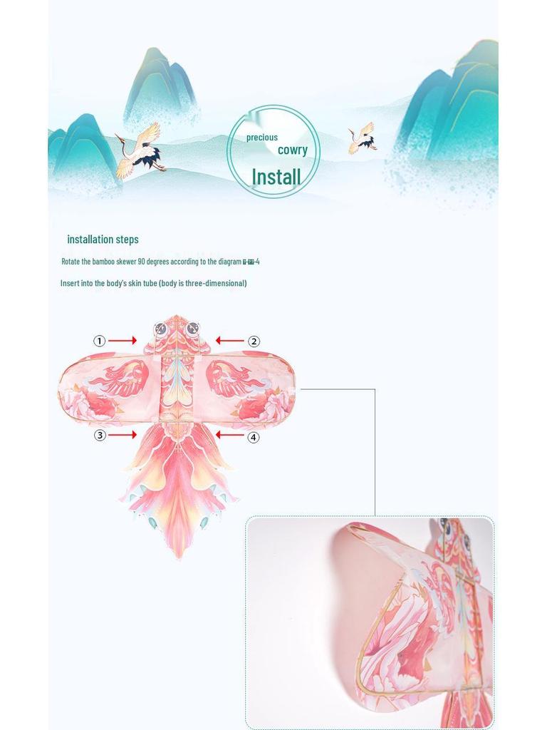 2026 Peony Goldfish 3D Bamboo Kite: Retro Mini Koi Decoration