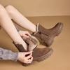 Fleece Warm Thick-soled Martin Boots Winter New Large Cotton Shoes Short Boots Non-slip Snow Boots