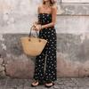 Summer New Style Retro Beach Pants - Dotted Racerback High-waisted Wide-leg One-piece Long Pants