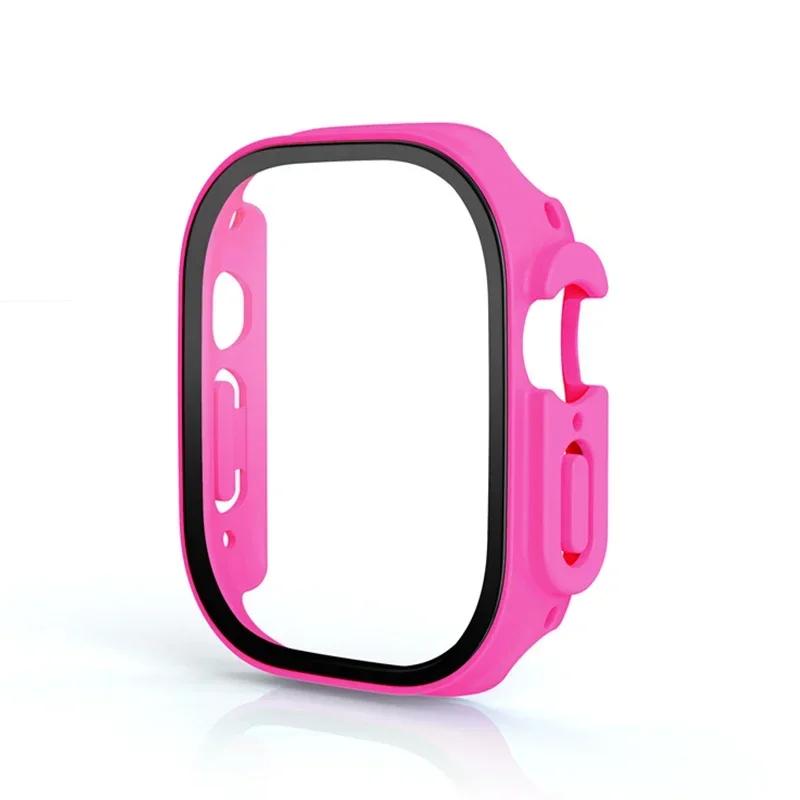 Hard Case For Apple Watch Ultra 3/2 49mm Screen Protector Tempered Glass Bumper Anti-Scratch Cover For iWatch Ultra 3/2/1 49mm