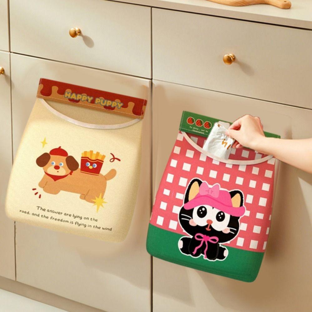 2Pcs Large Capacity Garbage Bag Holder Self Adhesive Underwear Socks Storage Bag  Kitchen