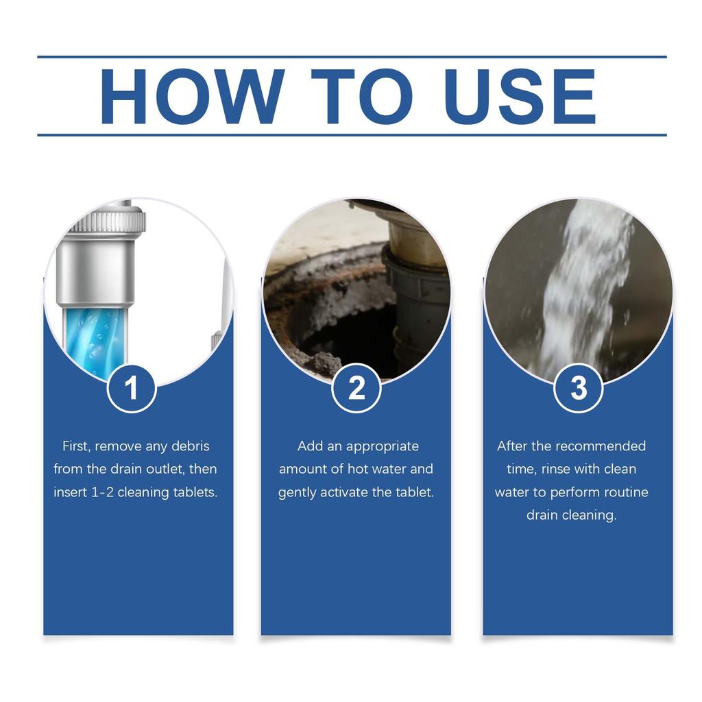 Reinigungstabletten für Heim-Badezimmerabflüsse: Diese Tabletten reinigen Haarabflüsse, entfernen Kalk und Gerüche