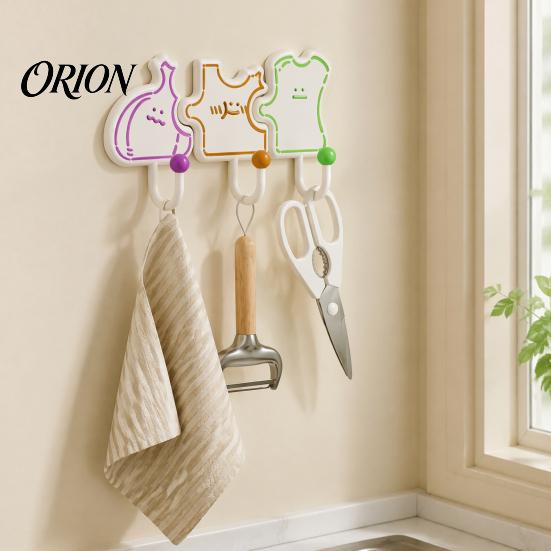 Modular Splicing Hooks for Entryway Cartoon Puzzle Key Hook, Heavy Duty Traceless Plastic Wall Hanger, Adhesive Aprons Space Saving Self Hook Spatulas