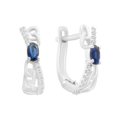 Silver Earrings with Nano Sapphire 0.638ct (2189022)