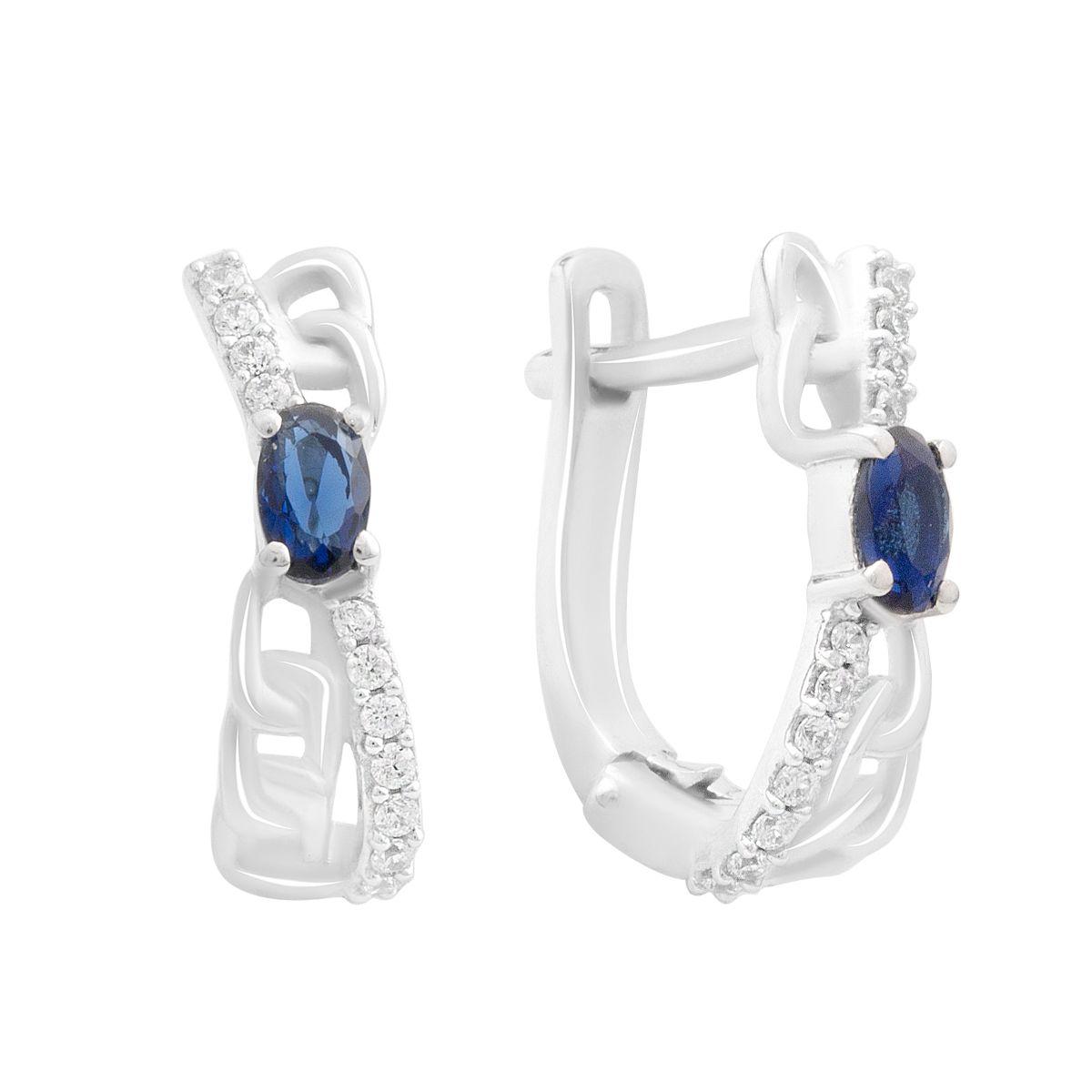 

Срібні сережки з сапфіром нано 0.638ct (2189022) синій