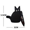Cat with Knife Embroidered Velcro Patch - Black & White