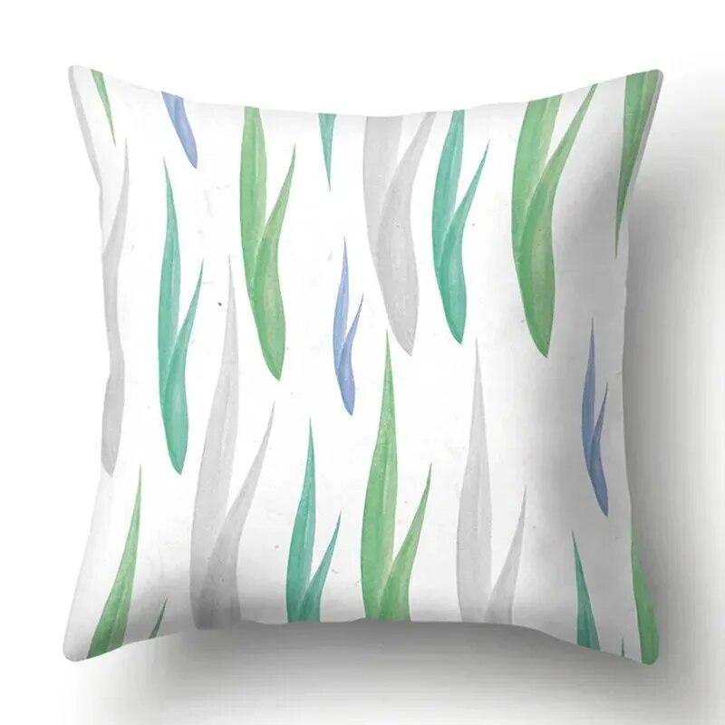 Watercolor Plant Leaf Print Pillow Cover Home Decoration Living Room Sofa Cushion Cover Bedroom Room Decoration 45x45cm