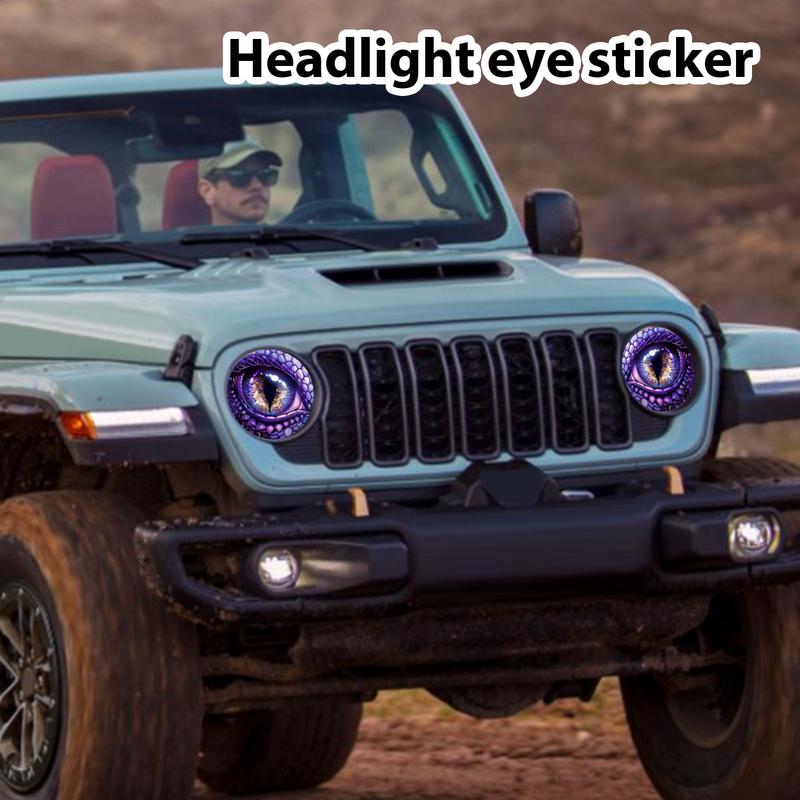 Naklejki na reflektory Okrągłe Oczy Bestii Stereo Oczy Naklejki na reflektory Odblaskowe Wodoodporne Zabawne 3D Stereo Oczy Reflektor Na Karoserię Samochodu
