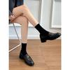 Rindslederversion~ echtes Leder neue dicksohlige Kamelie Ein-Pedal Damen Retro kleine Lederschuhe Einzelne Schuhe
