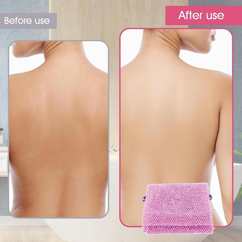 African Exfoliating Bath Net Set of 2,Extra Long Back Scrubber - Deep Cleansing Body Scrub for Shower,Exfoliator for Men & Women