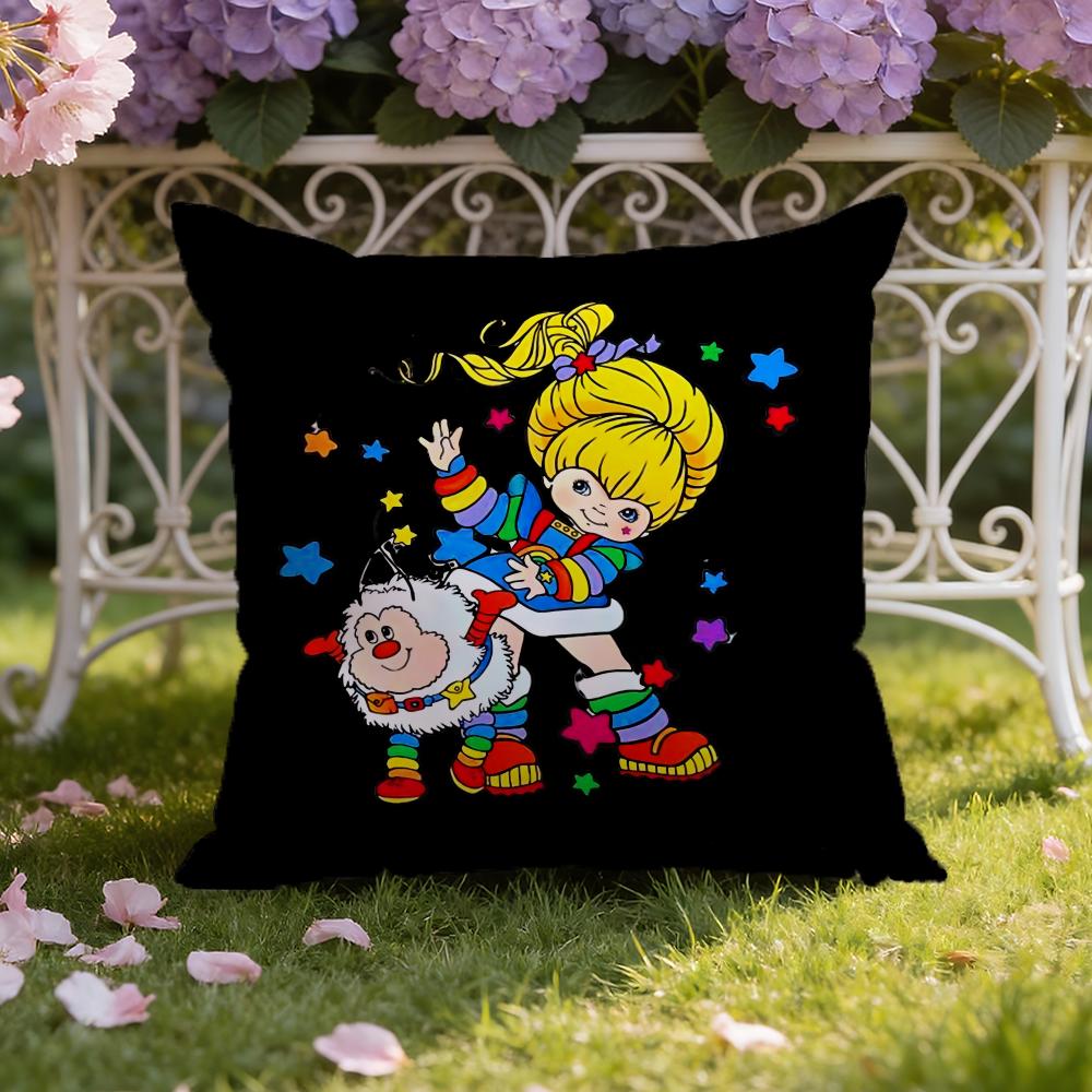 R-Rainbows Cute Brite Cushion Cover Home & Car Dual-Scene Pillow Cover: Reversible for Premium Comfort