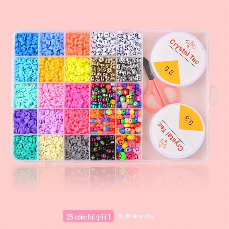 25-Grid DIY Polymer Clay Bead Set for Jewelry Making
